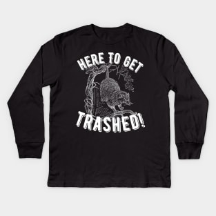 Opossum Here To Get Trashed! Kids Long Sleeve T-Shirt